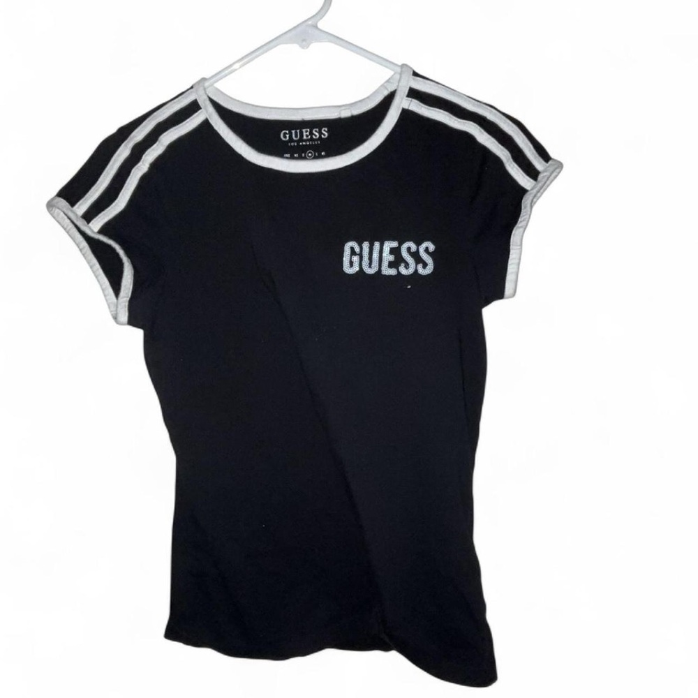 GUESS Black and White Short Sleeve Tee